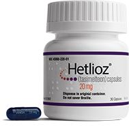 Image of HETLIOZ (tasimelteon) bottle and 20 mg capsule